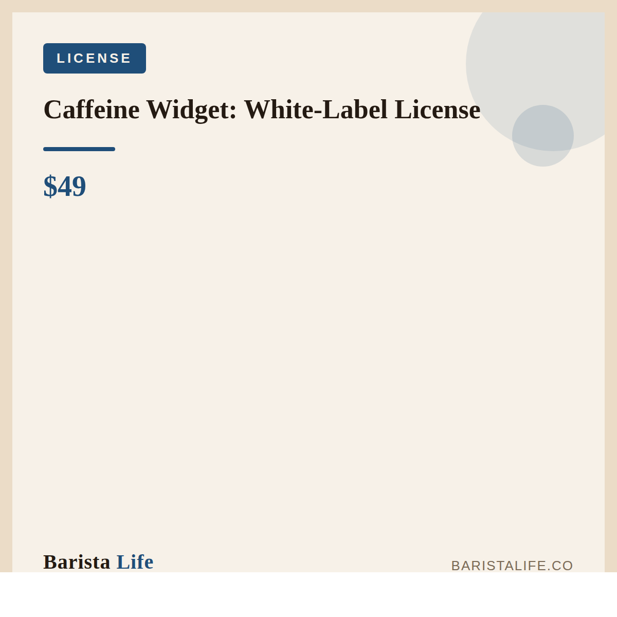 Caffeine Widget: White-Label License - Barista Life