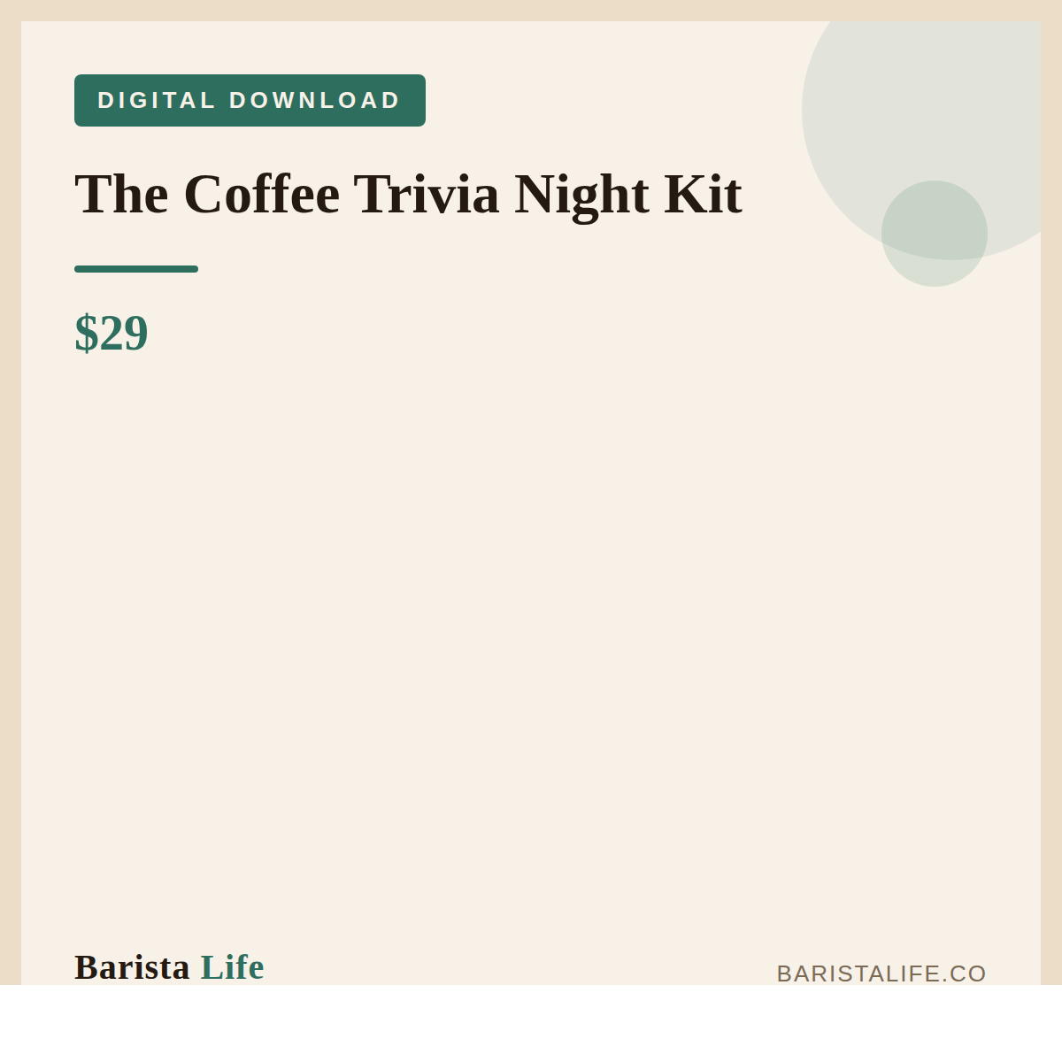 The Coffee Trivia Night Kit - Barista Life