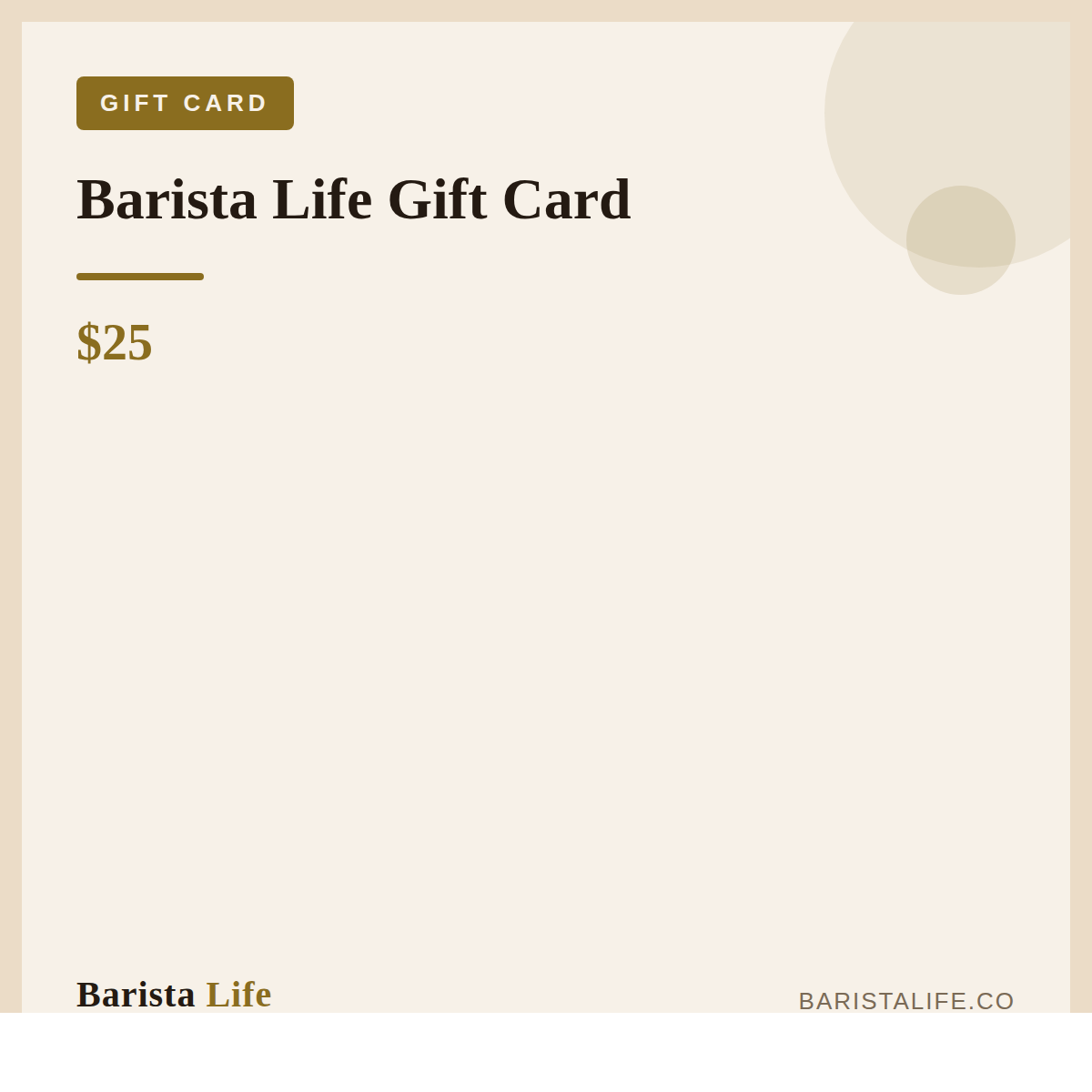 Barista Life Gift Card - Barista Life