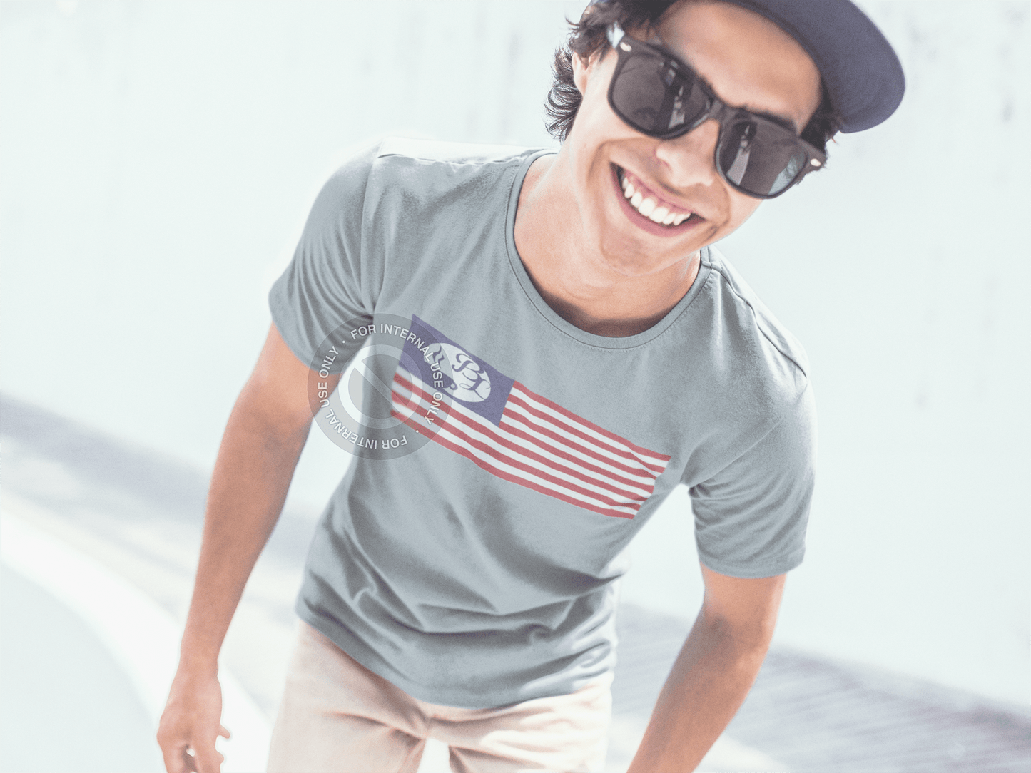 American Flag Barista Life Grey Tee