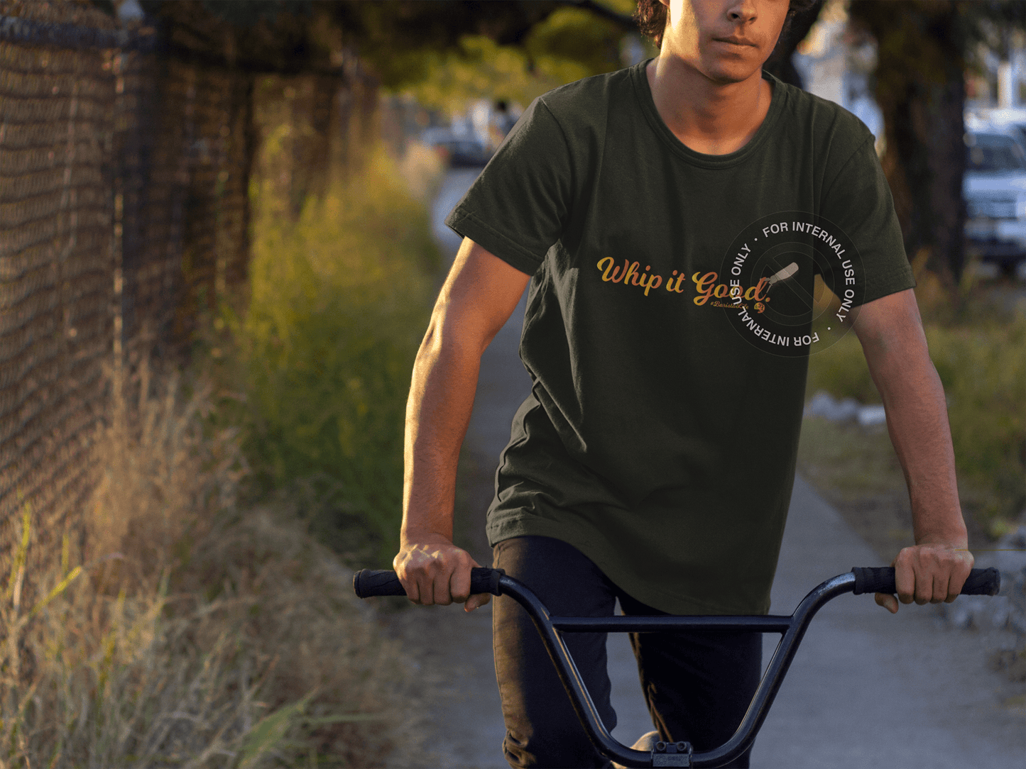 Barista Life Whip It Good Forest Green Tee