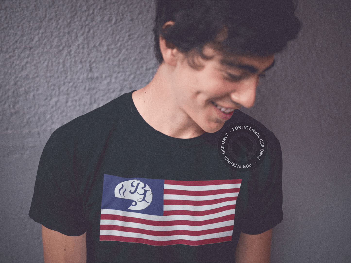 American Flag Barista Life Black Tee