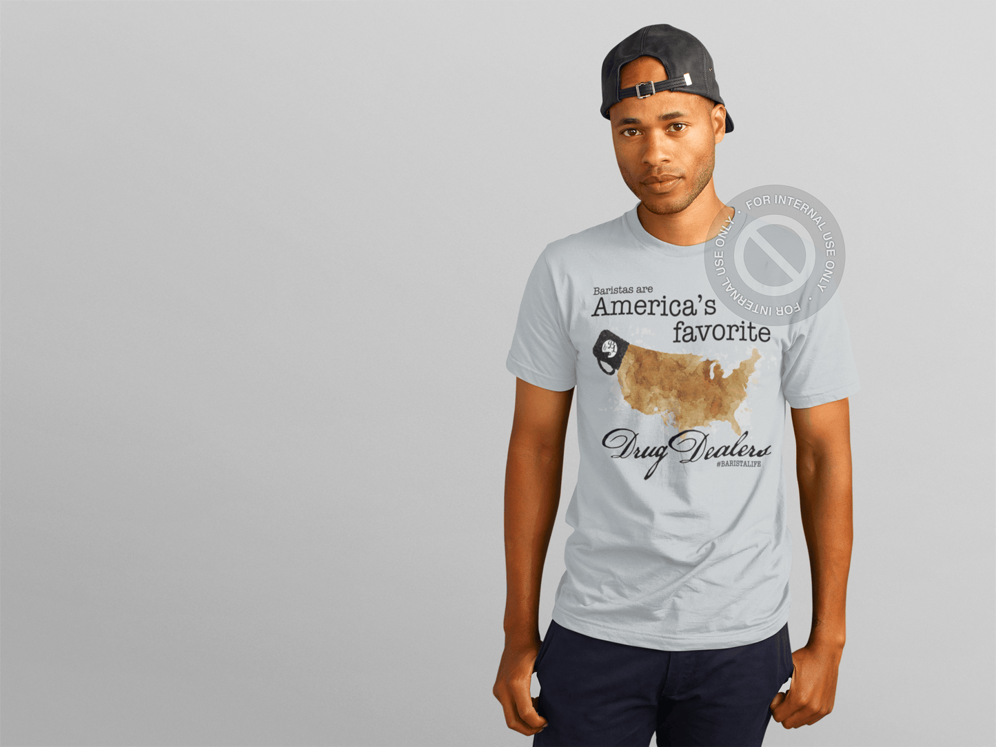 Barista Life Americas Favorite Drug Dealer T-Shirt Grey