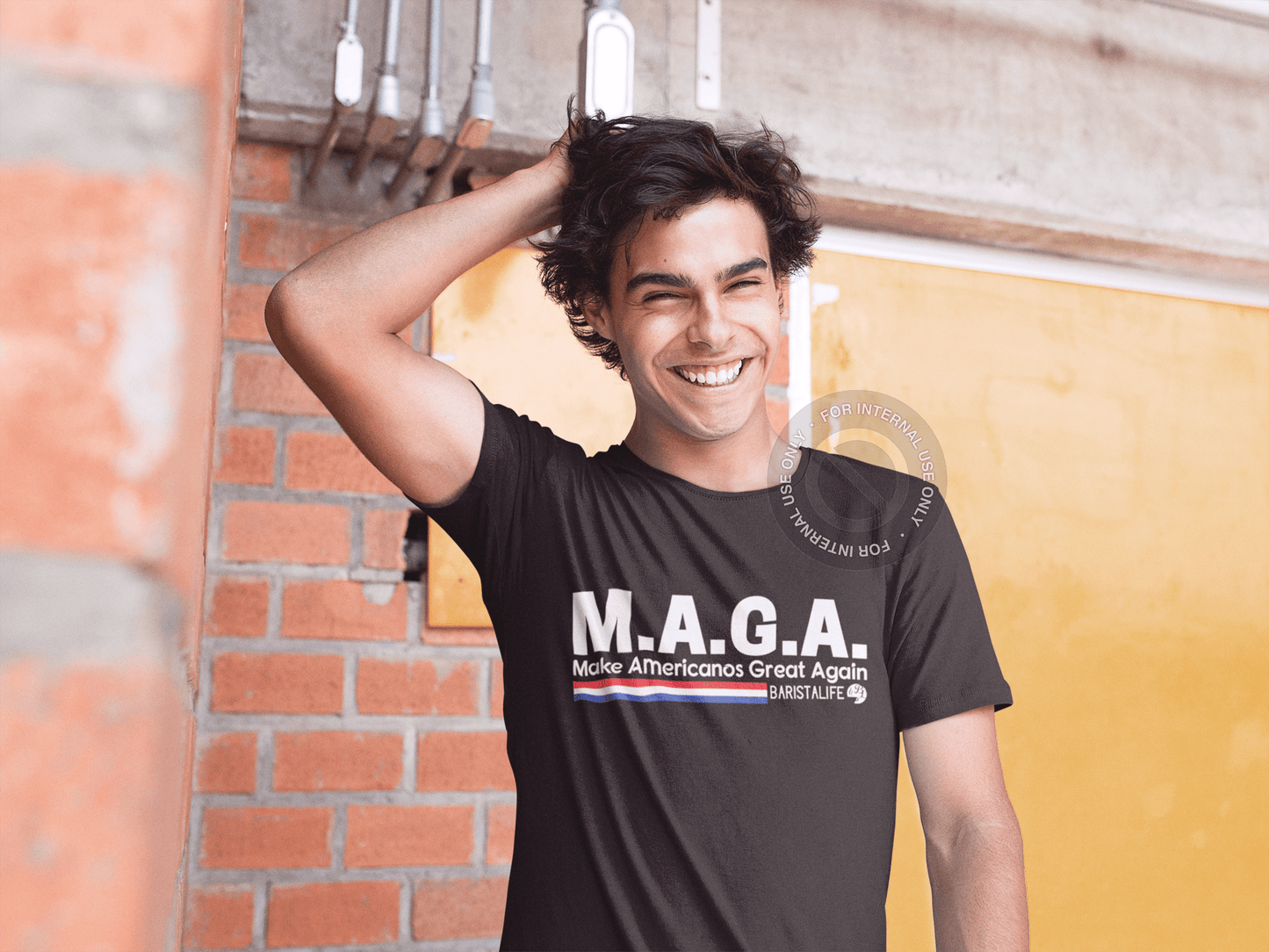 Make Americanos Great Again Barista Life Tee Black