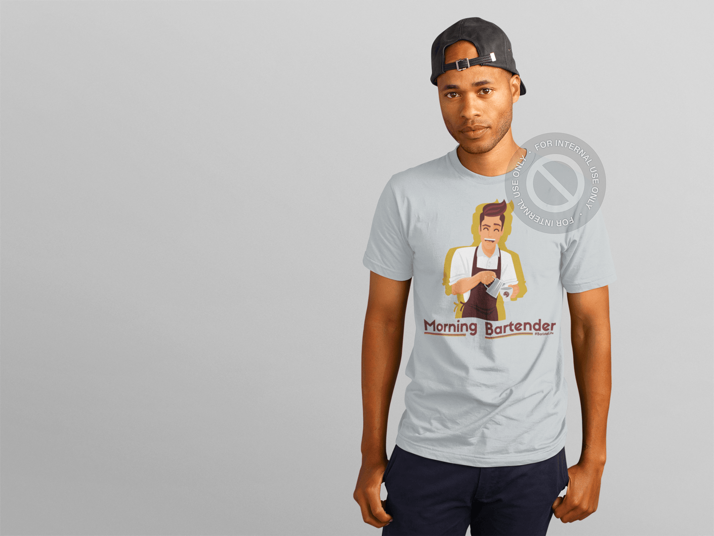 Barista Life Morning Bartender T-Shirt Grey