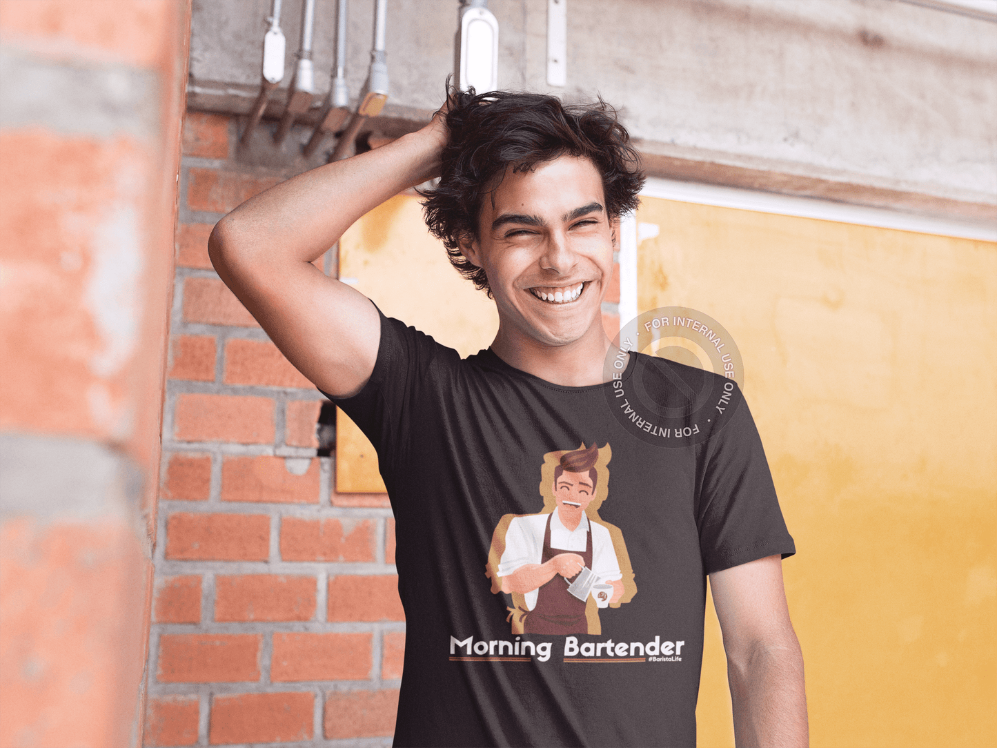 Barista Life Morning Bartender T-Shirt Black