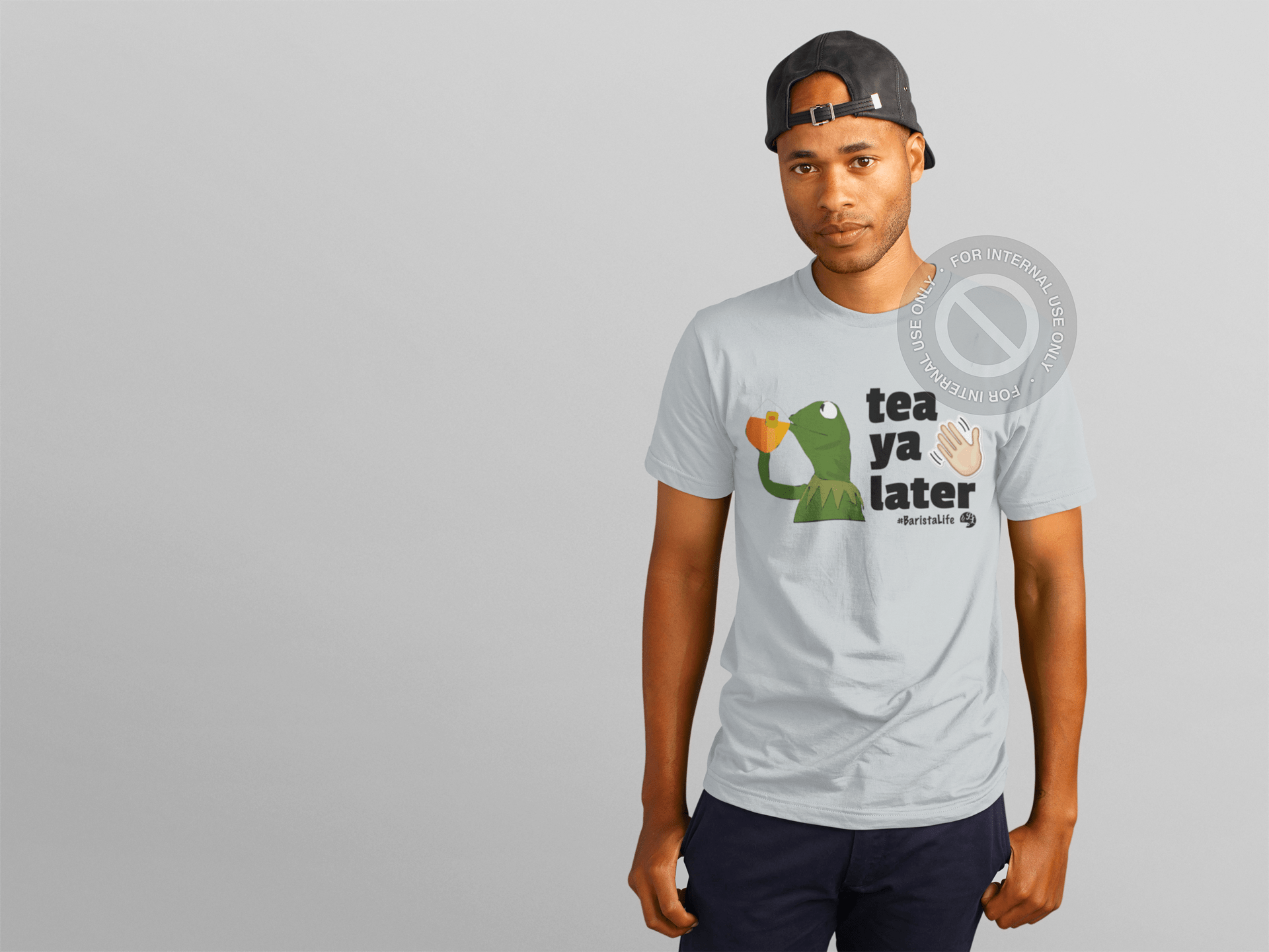 Barista Life Tea Ya Later Tee Grey