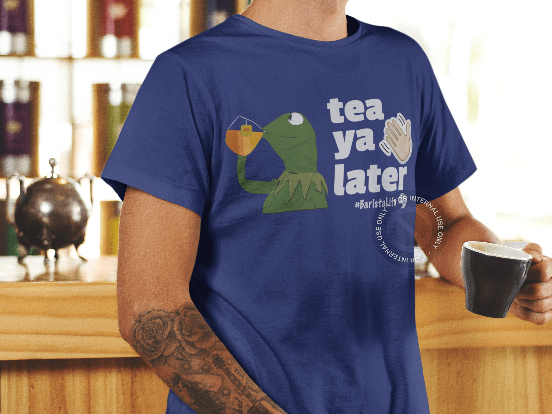 Barista Life Tea Ya Later Tee Blue