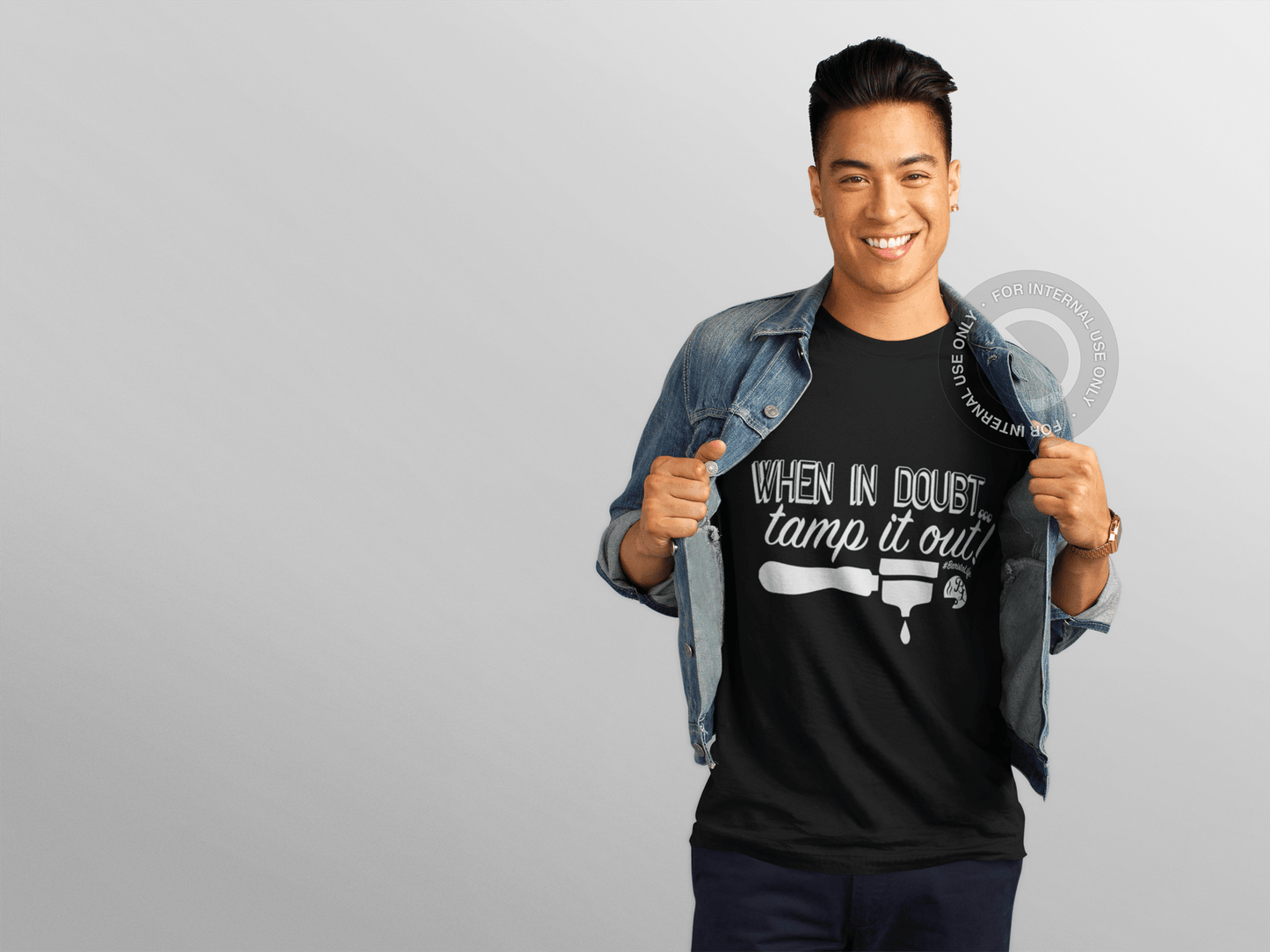 When In Doubt Tamp It Out Black Tee