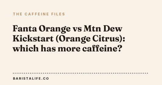 Fanta Orange vs Mtn Dew Kickstart (Orange Citrus): which has more caffeine?