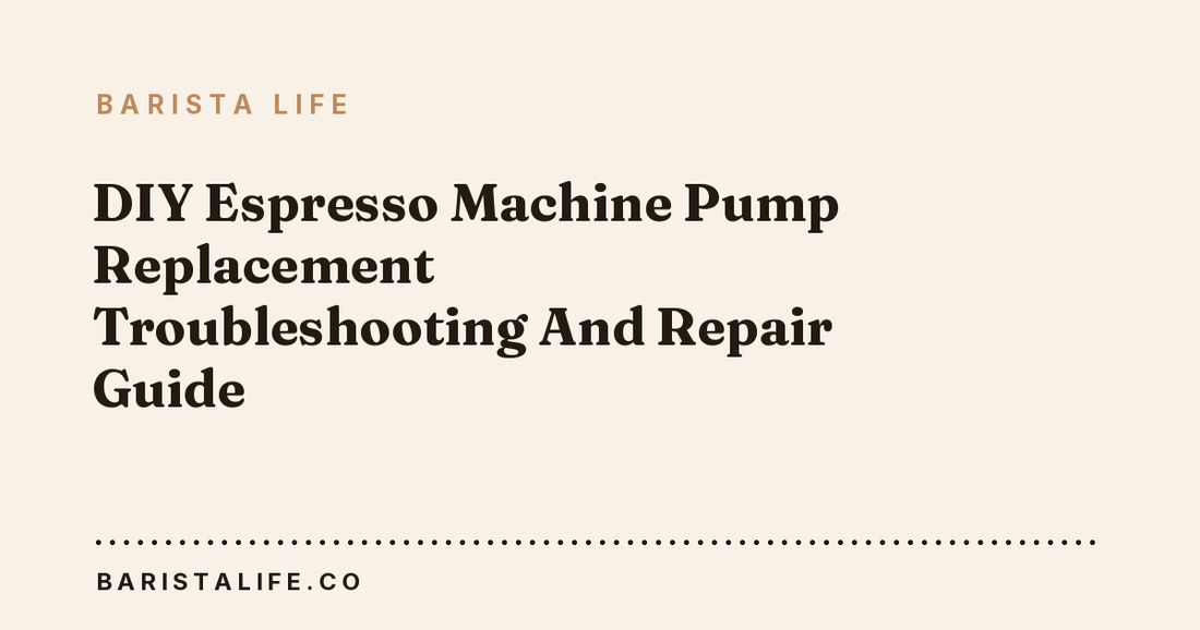 DIY Espresso Machine Pump Replacement Troubleshooting And Repair Guide