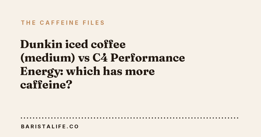 Dunkin iced coffee (medium) vs C4 Performance Energy: which has more caffeine?