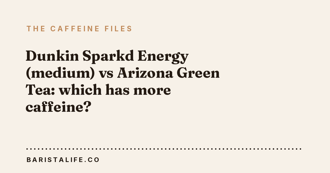Dunkin Sparkd Energy (medium) vs Arizona Green Tea: which has more caffeine?