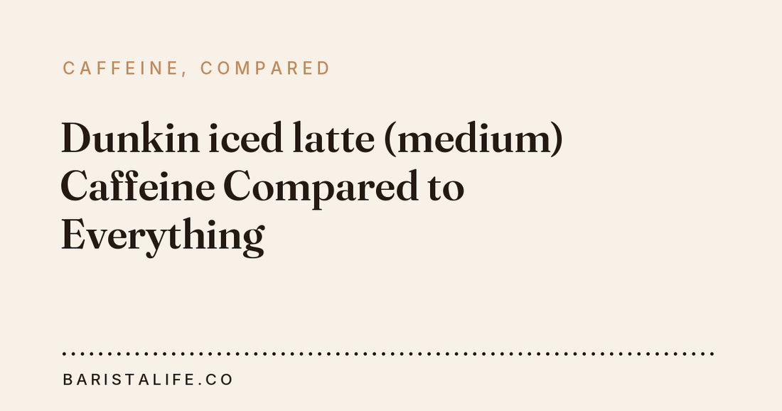 Dunkin iced latte (medium) Caffeine Compared to Everything