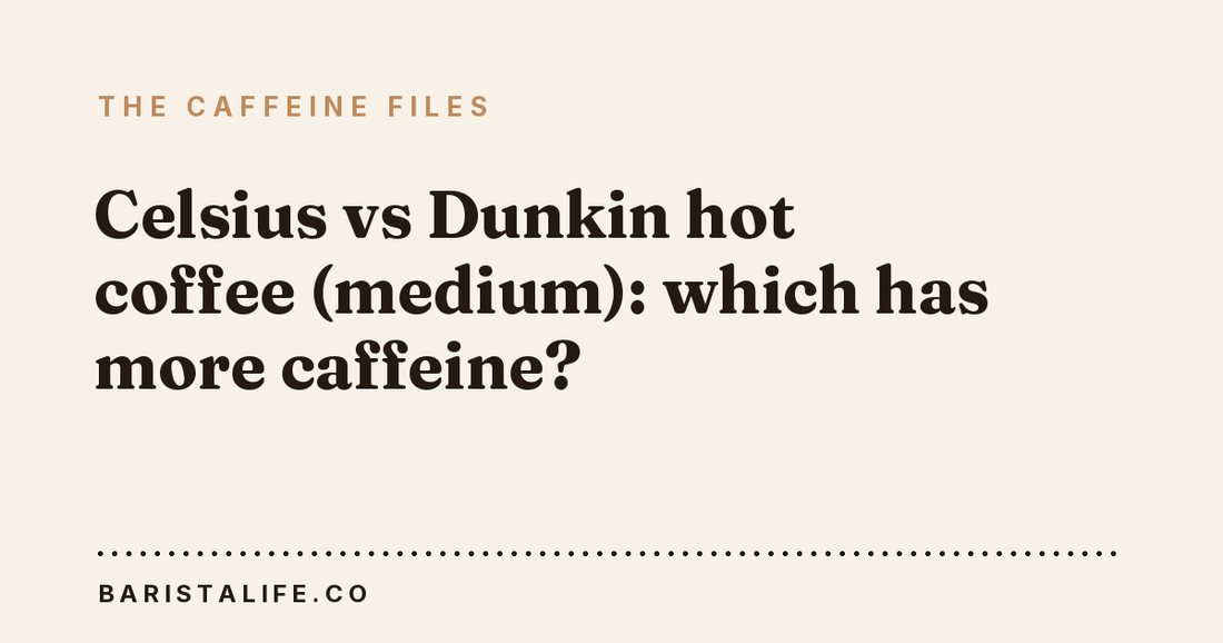 Celsius vs Dunkin hot coffee (medium): which has more caffeine?