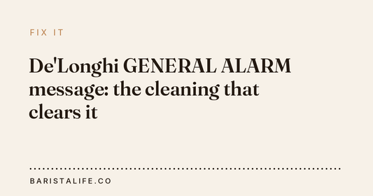 De'Longhi GENERAL ALARM message: the cleaning that clears it