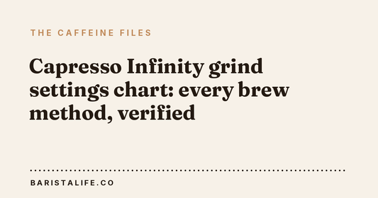 Capresso Infinity grind settings chart: every brew method, verified