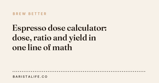 Espresso dose calculator: dose, ratio and yield in one line of math