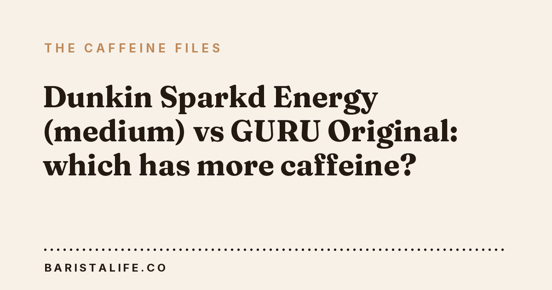 Dunkin Sparkd Energy (medium) vs GURU Original: which has more caffeine?