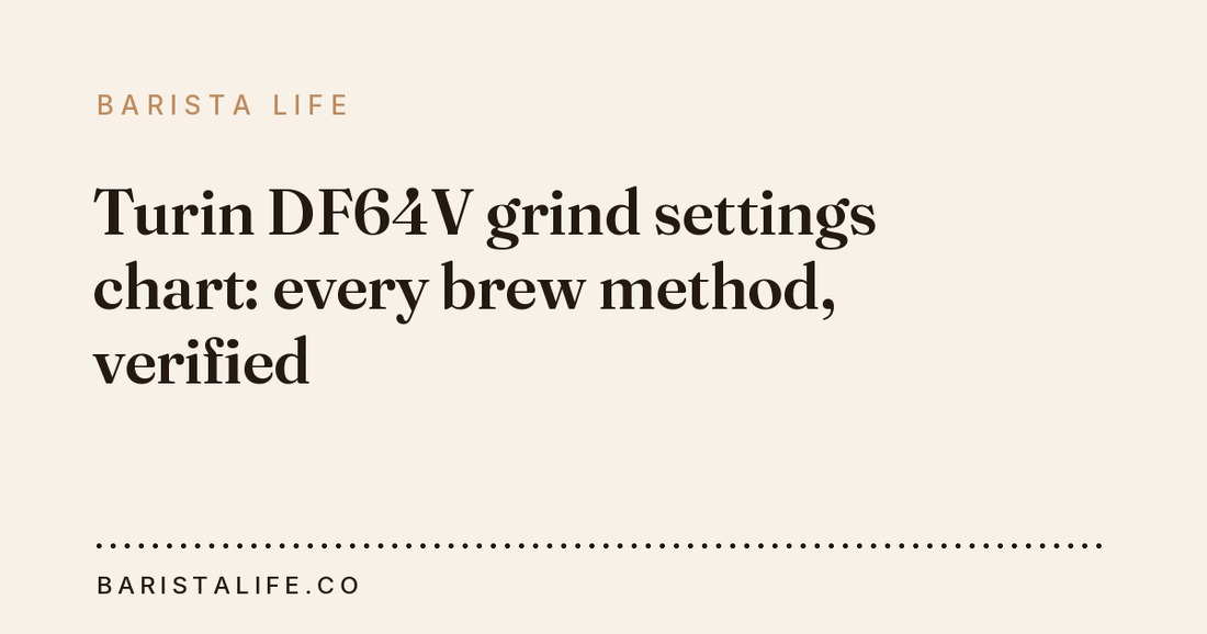 Turin DF64V grind settings chart: every brew method, verified
