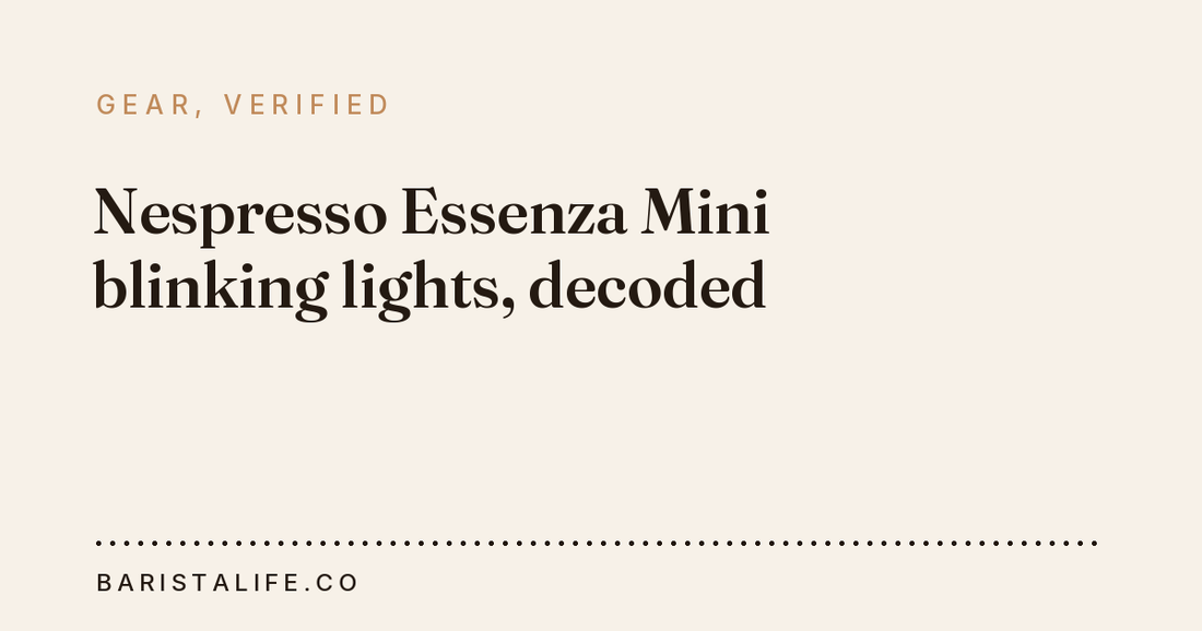 Nespresso Essenza Mini blinking lights, decoded