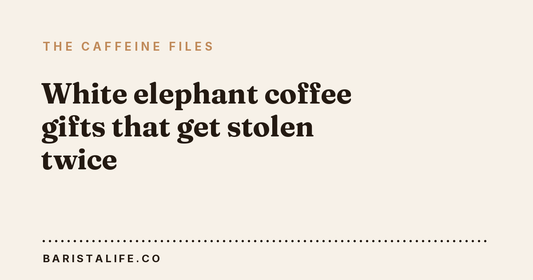 White elephant coffee gifts that get stolen twice