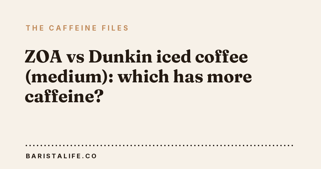 ZOA vs Dunkin iced coffee (medium): which has more caffeine?