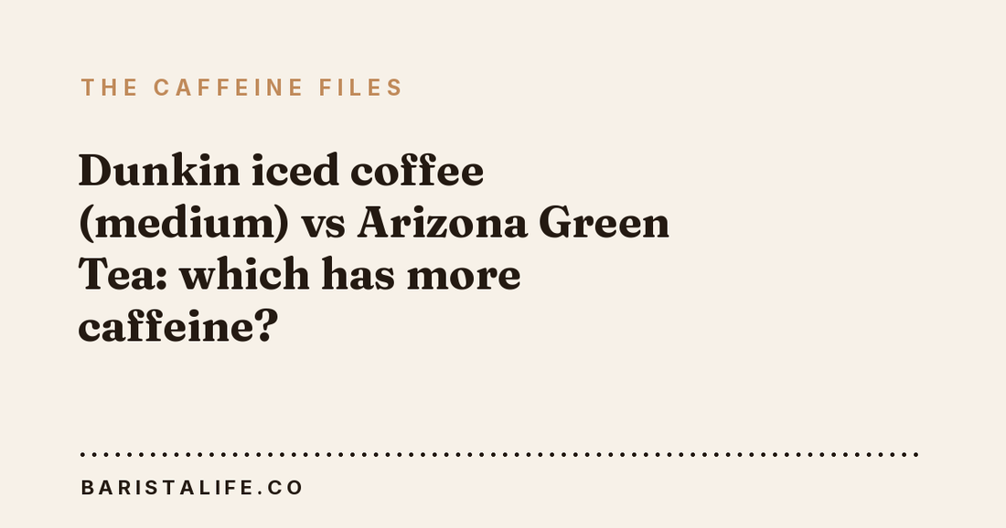 Dunkin iced coffee (medium) vs Arizona Green Tea: which has more caffeine?