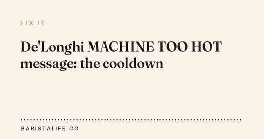 De'Longhi MACHINE TOO HOT message: the cooldown