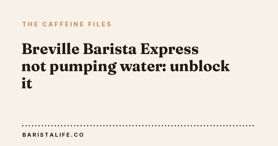 Breville Barista Express not pumping water: unblock it
