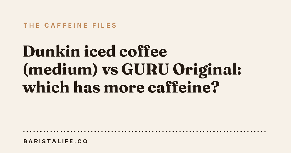 Dunkin iced coffee (medium) vs GURU Original: which has more caffeine?