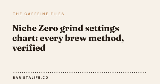 Niche Zero grind settings chart: every brew method, verified