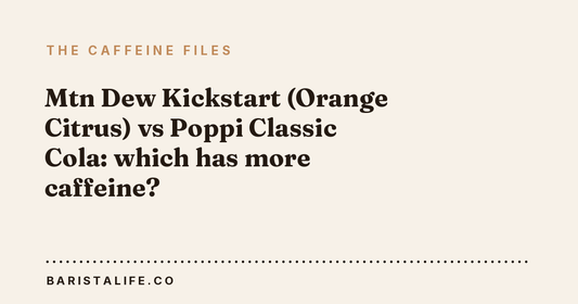 Mtn Dew Kickstart (Orange Citrus) vs Poppi Classic Cola: which has more caffeine?
