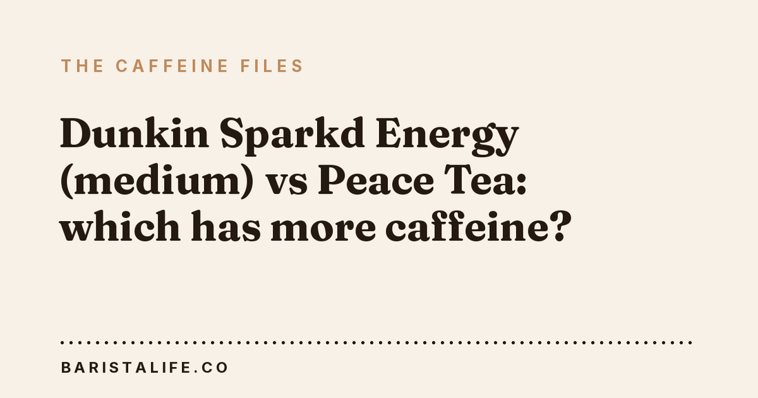 Dunkin Sparkd Energy (medium) vs Peace Tea: which has more caffeine?