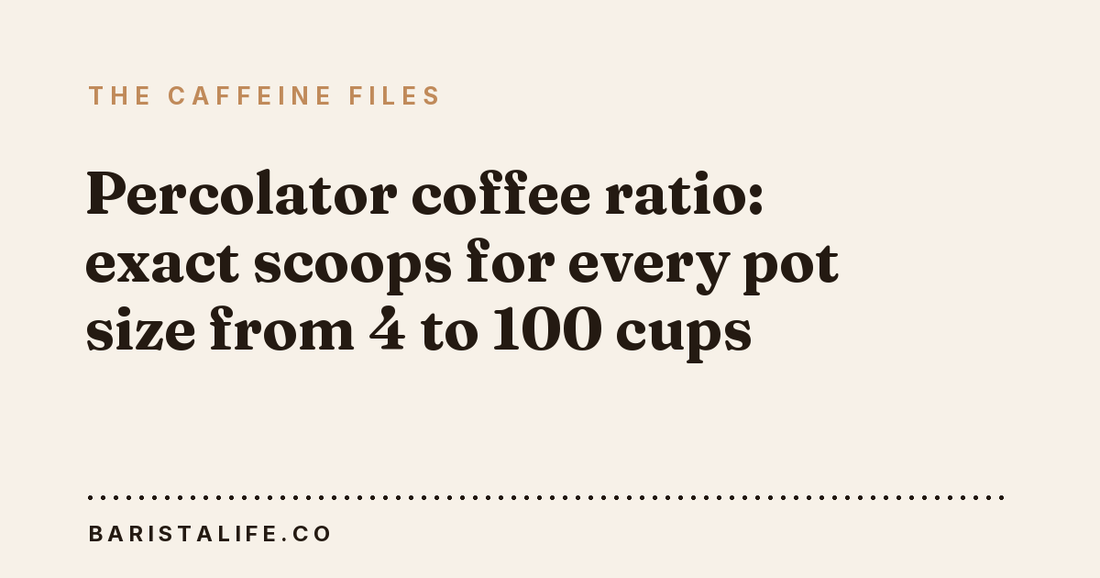 Percolator coffee ratio: exact scoops for every pot size from 4 to 100 cups