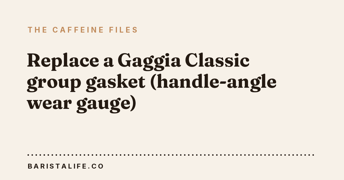 Replace a Gaggia Classic group gasket (handle-angle wear gauge)