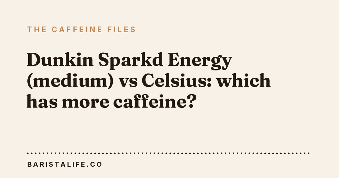 Dunkin Sparkd Energy (medium) vs Celsius: which has more caffeine?