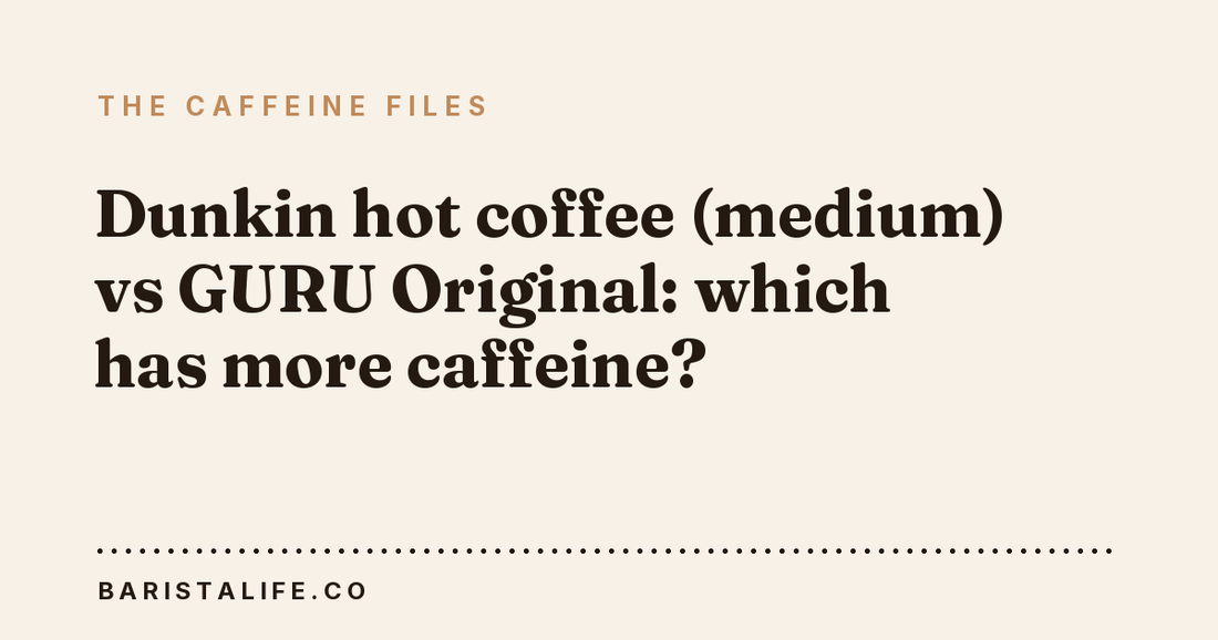Dunkin hot coffee (medium) vs GURU Original: which has more caffeine?