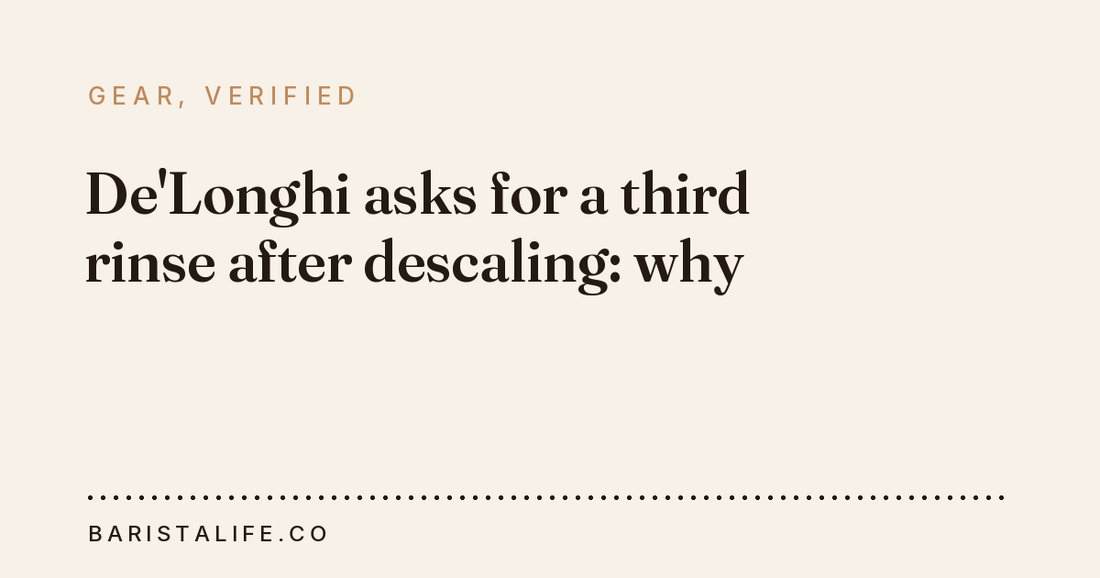De'Longhi asks for a third rinse after descaling: why