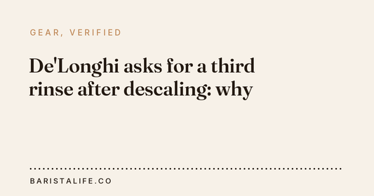 De'Longhi asks for a third rinse after descaling: why