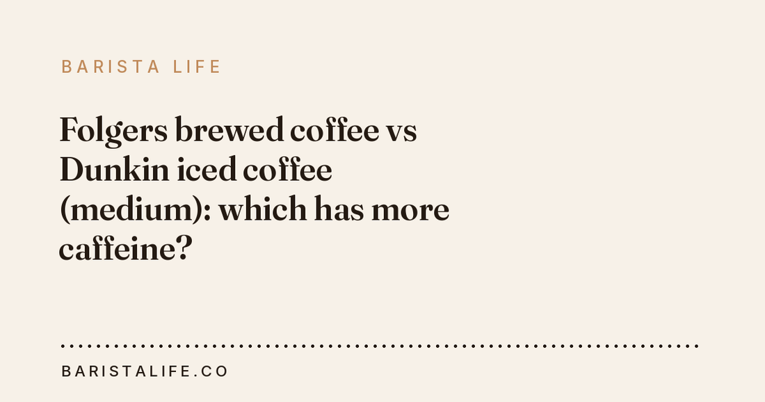 Folgers brewed coffee vs Dunkin iced coffee (medium): which has more caffeine?