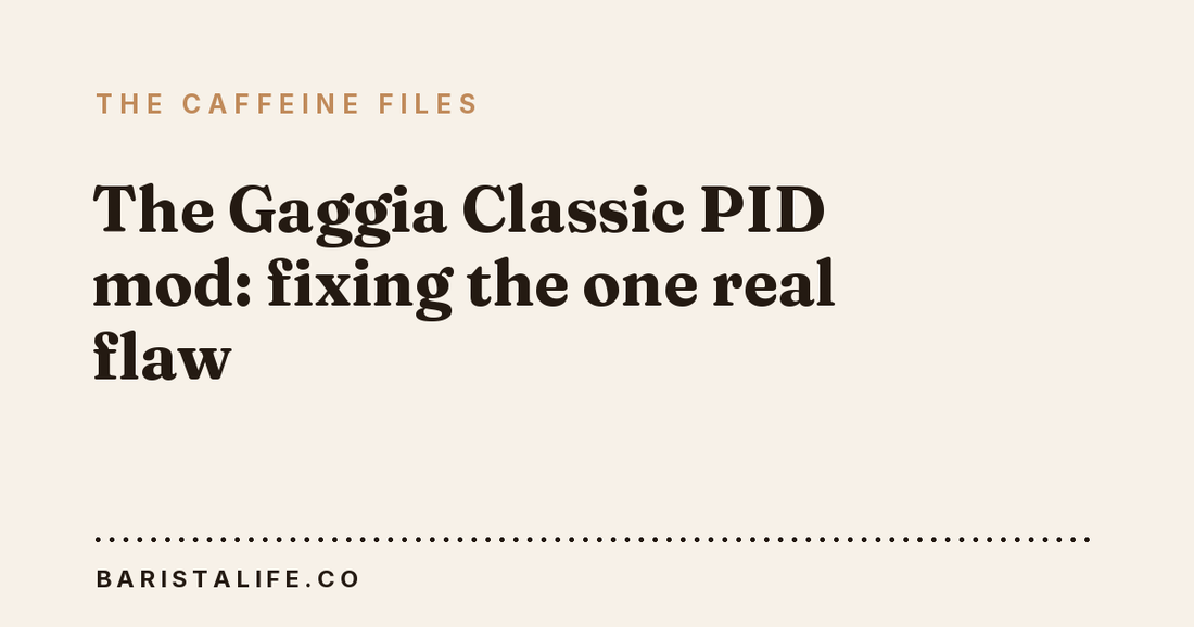 The Gaggia Classic PID mod: fixing the one real flaw