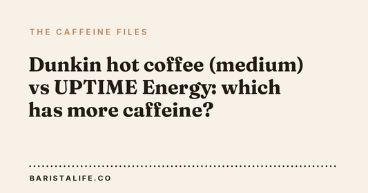 Dunkin hot coffee (medium) vs UPTIME Energy: which has more caffeine?