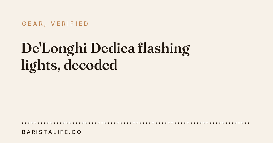 De'Longhi Dedica flashing lights, decoded