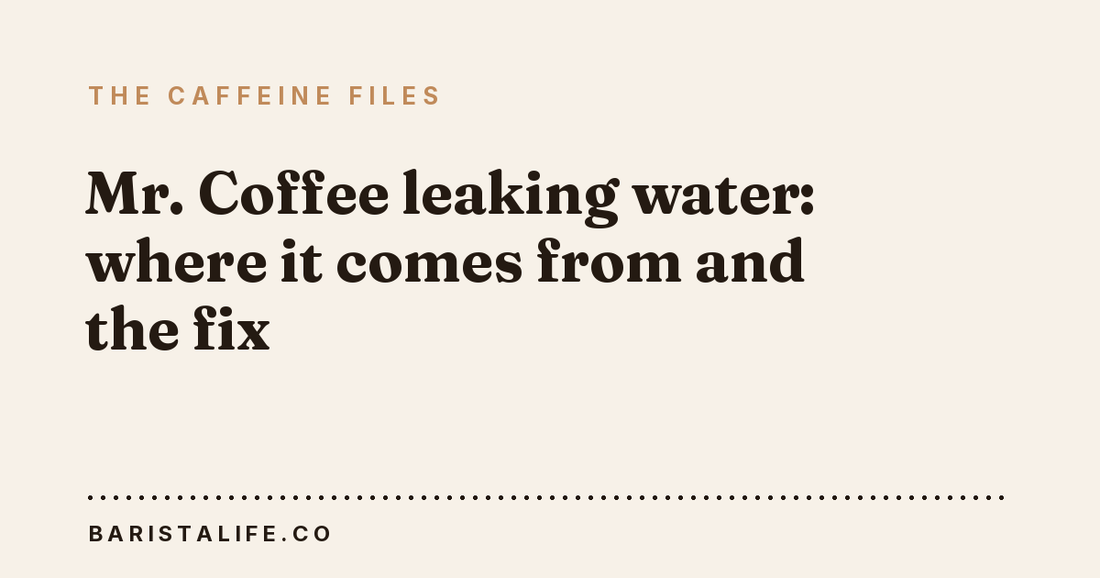 Mr. Coffee leaking water: where it comes from and the fix