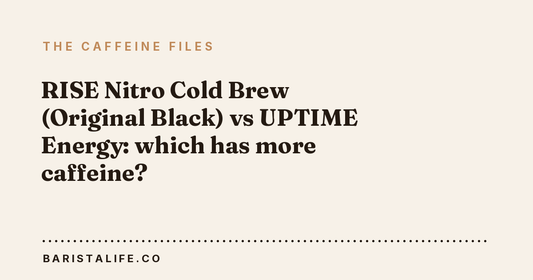 RISE Nitro Cold Brew (Original Black) vs UPTIME Energy: which has more caffeine?