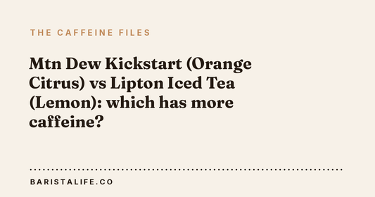Mtn Dew Kickstart (Orange Citrus) vs Lipton Iced Tea (Lemon): which has more caffeine?