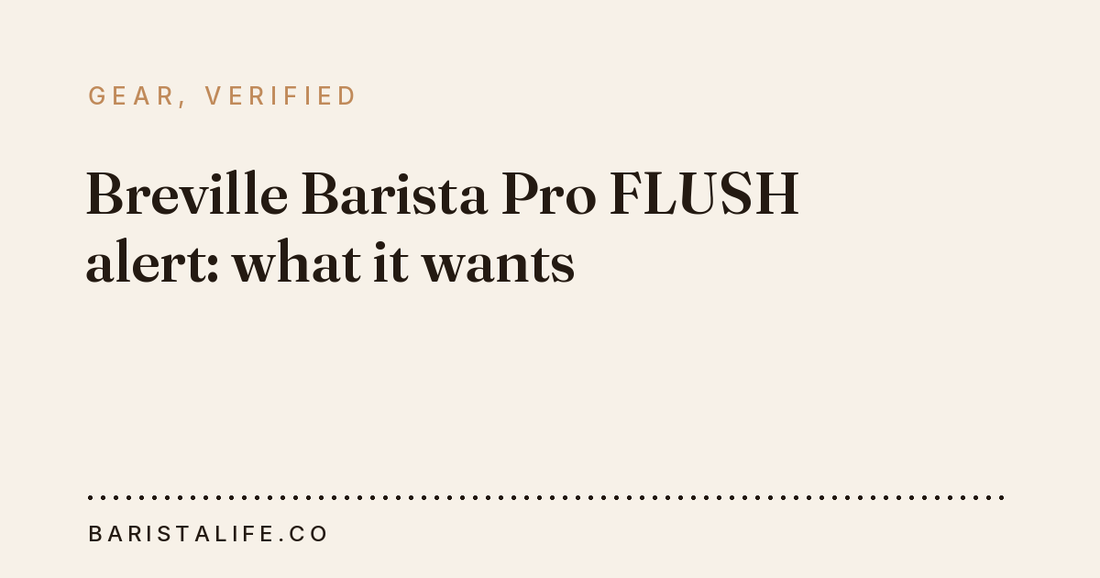 Breville Barista Pro FLUSH alert: what it wants