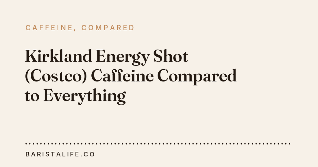 Kirkland Energy Shot (Costco) Caffeine Compared to Everything