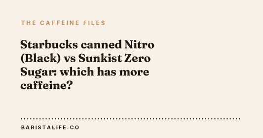 Starbucks canned Nitro (Black) vs Sunkist Zero Sugar: which has more caffeine?